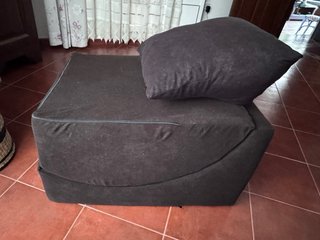 Puf Plegable Desenfundable Negro
