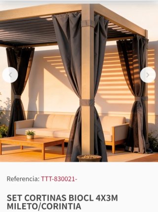 2 Cortinas Pérgola Bioclimática Tela y mosquiteras