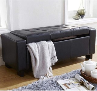 Baúl Pouf Contenedor Banco Taburete Reposapiés de