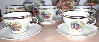 Juego café porcelana antiguo motivos orientales
