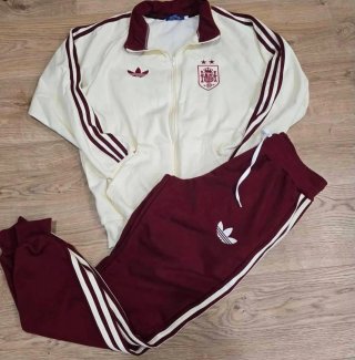 Chándal Selección Española Adidas Beige/Rojo