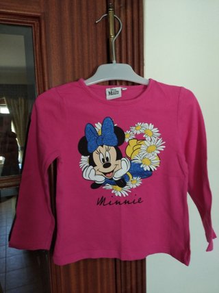 Camisola Minnie Mouse Rosa Tamanho 3 Anos