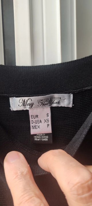 Vestido Negro Mango Talla S