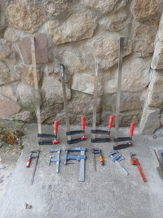 Lote 10 sargentos carpintería + llave