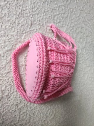 Bolso infantil tejido artesano rosa