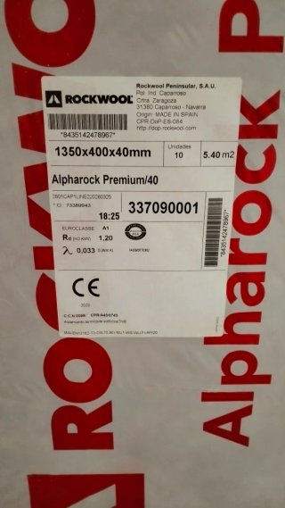 2x Rockwool Alpharock Premium Aislamiento nuevo