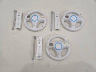 3 Mandos Wii + 3 Volantes Wii + 3 Correas