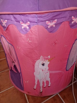 Tienda de campaña infantil castillo rosa