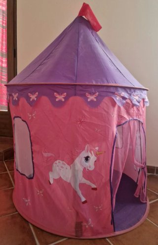 Tienda de campaña infantil castillo rosa