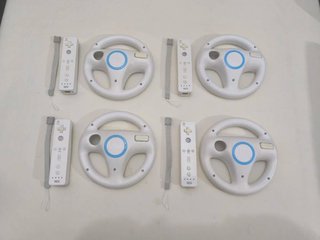4 Mandos Wii + 4 Volantes Wii + Correas