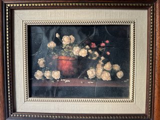 Cuadro floral efecto antiguo