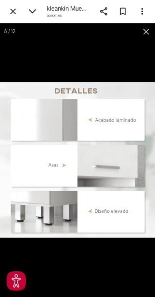 Mueble auxiliar blanco salón/habitación/baño