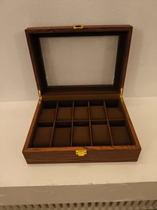 Scatola porta orologi in legno con 10 posti