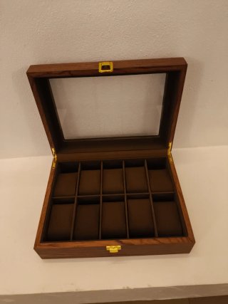 Scatola porta orologi in legno con 10 posti