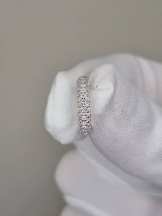 Pendientes Aros Pavé de Plata 925 y Moissanita