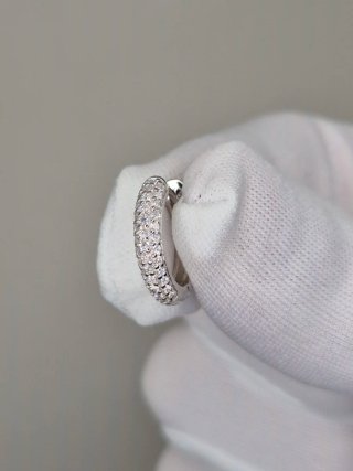 Pendientes Aros Pavé de Plata 925 y Moissanita