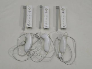3 Mandos Wii + 3 Nunchuk Wii + 3 Correas