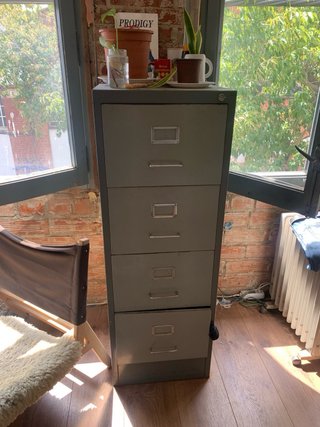 Cajonera industrial metálica gris