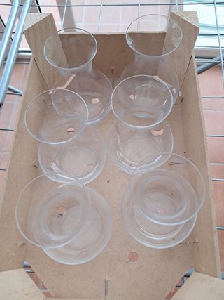 Jacintero o jarrón de cristal transparente