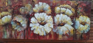 Cuadro Flores Abstractas Pintura Óleo