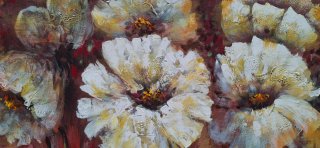 Cuadro Flores Abstractas Pintura Óleo