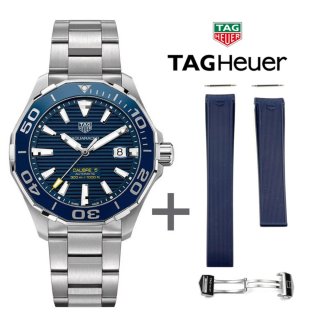 Correa Caucho Tag Heuer Aquaracer 43mm Azul