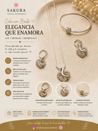 Conjunto Sakura  Corazones Brillantes