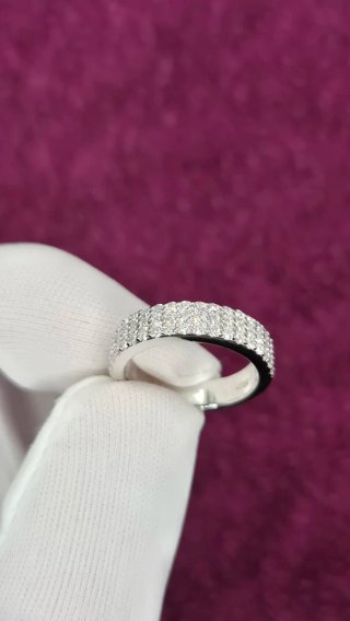Anillo Eternity Triple Moissanita Plata talla 54