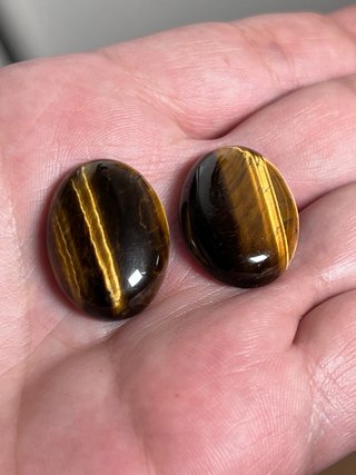 Coppia Occhio di Tigre Naturale Cabochon