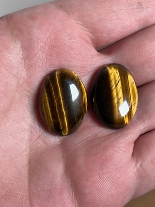 Coppia Occhio di Tigre Naturale Cabochon