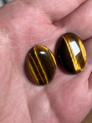 Coppia Occhio di Tigre Naturale Cabochon