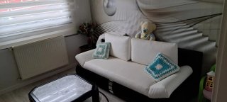 Sofá Cama Negro y Blanco