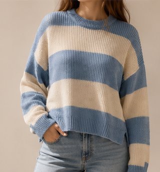 Jersey de rayas casual M / Stradivarius