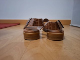 Sandalias piel marrón/beige T.39