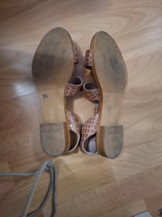 Sandalias piel marrón/beige T.39