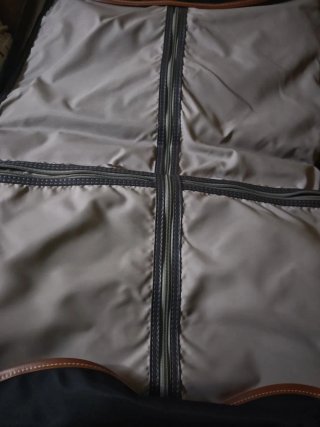 Maleta porta trajes Samsonite azul y marrón