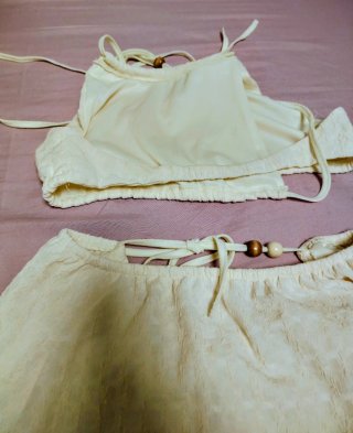 Conjunto Ibicenco Beige/Blanco Talla Única