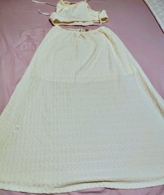 Conjunto Ibicenco Beige/Blanco Talla Única