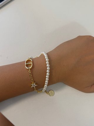 Pulsera Dior Perlas y Estrella Dorada