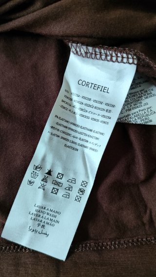 Top marrón chocolate de Cortefiel, talla S