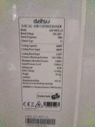 Aire Acondicionado Portátil Daitsu 604297450