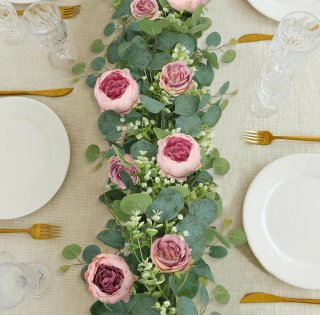 Pack 4 guirnalda flores eucalipto/peonía