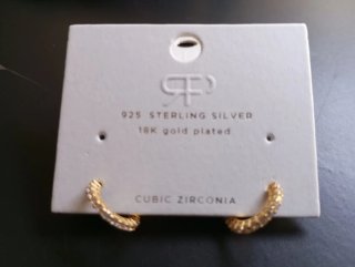 Pendientes Aro Parfois plata con Baño Oro 18K