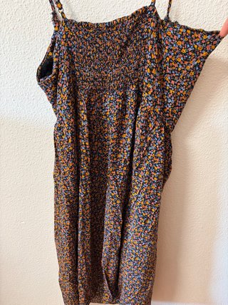 Vestido floral tirantes negro multicolor