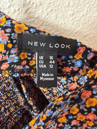 Vestido floral tirantes negro multicolor