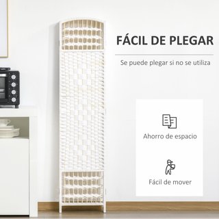 Biombo plegable blanco 6 paneles