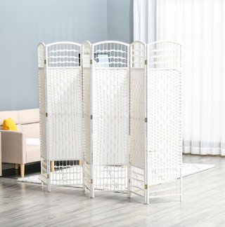 Biombo plegable blanco 6 paneles