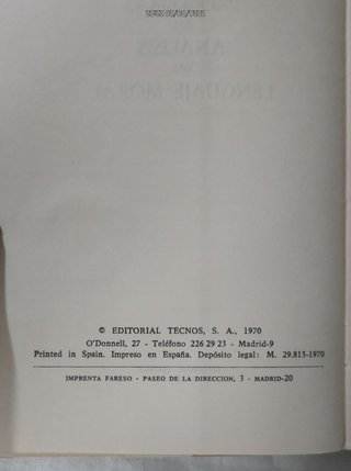 Problemas del análisis del lenguaje moral.