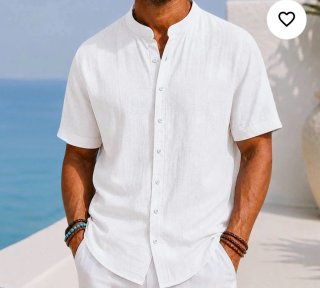 Camicia Lino Bianca Uomo