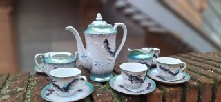 Juego de té dragón porcelana